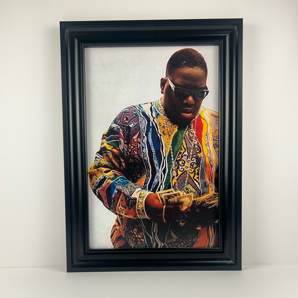 Framed artwork of The Notorious B.I.G.